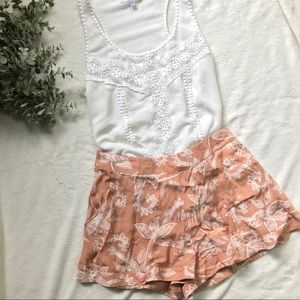 High waist pink paisley shorts w/ pockets!